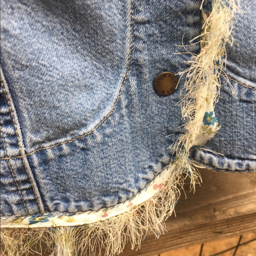 Kreativekristen upcycled Boho style denim waistcoat vintage denim vest - Picture 7 of 16